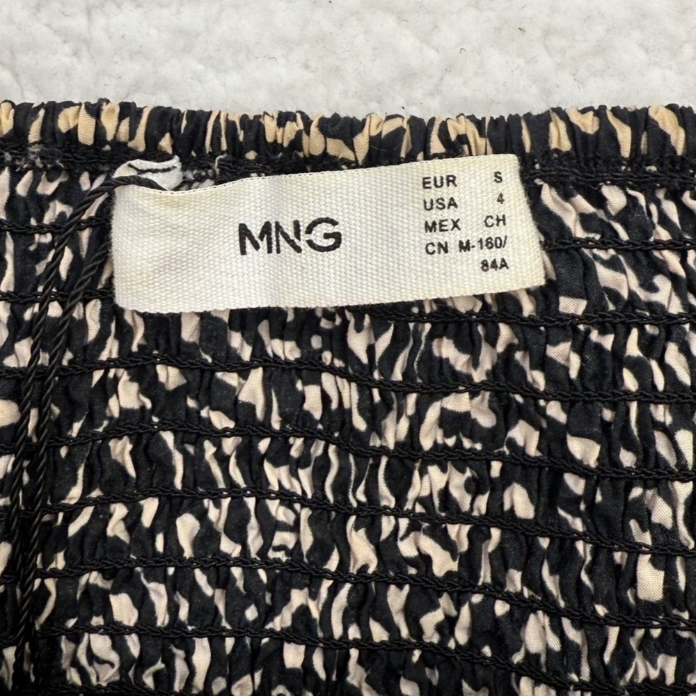 Mango MNG Abstract Animal Print Midi Dress Modern Safari Square Neck Size S/4 - Picture 8 of 12